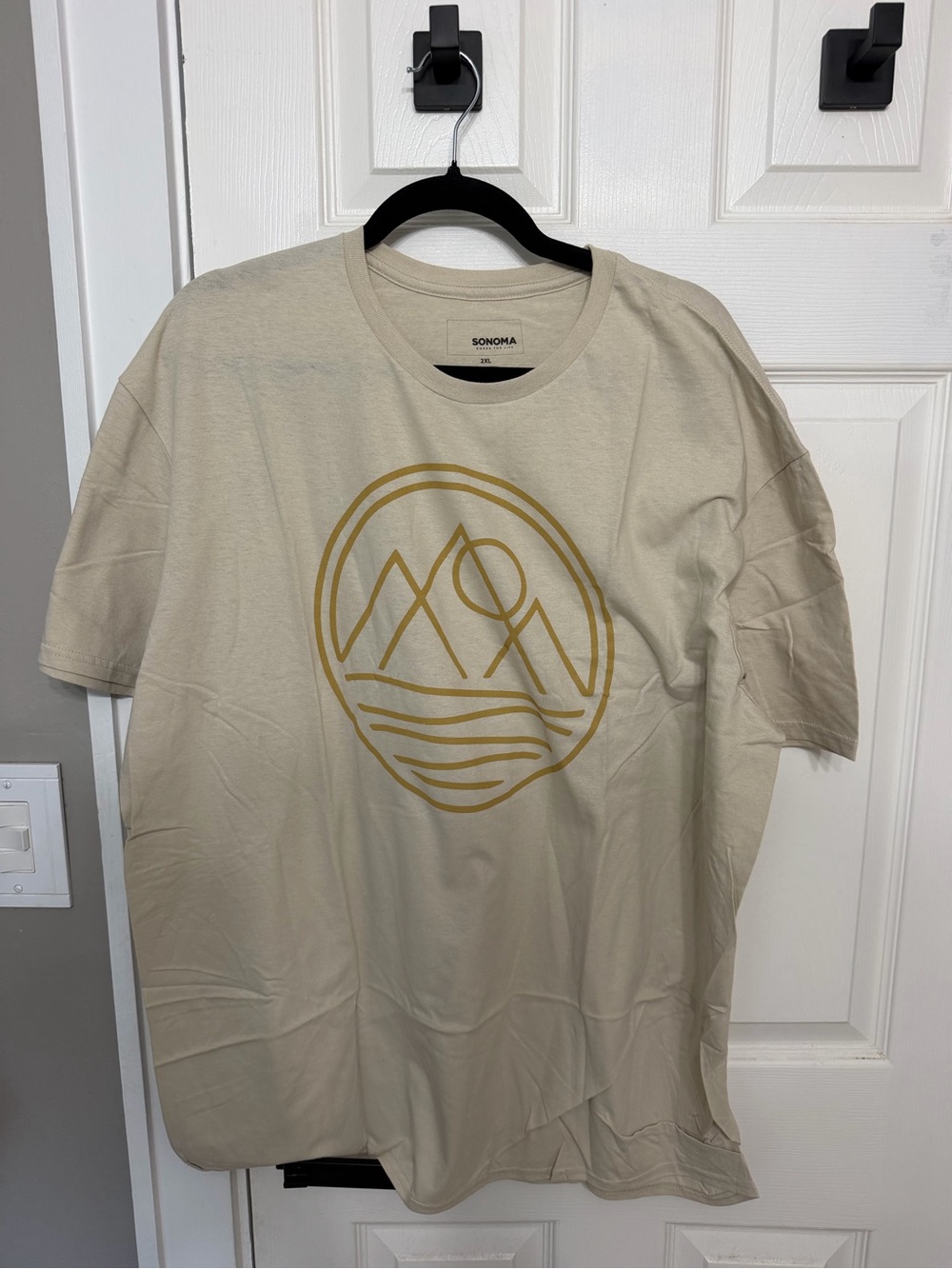 SONOMA Beige Graphic Crew Neck T-Shirt 2XL